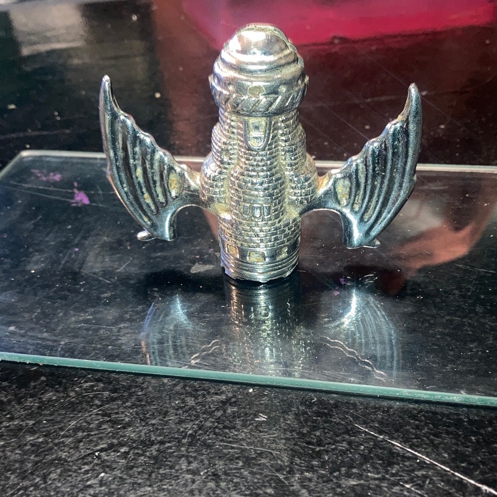 Silver Winged Rocket Sculpture
